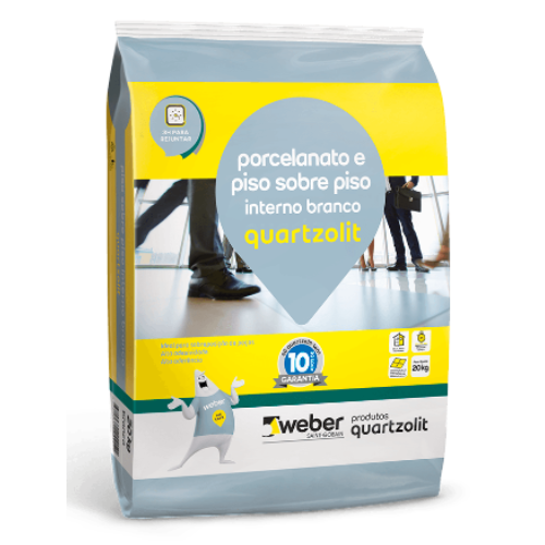 Argamassa AC-III Interna Branca para Porcelanato e Piso Sobre Piso de 20 Kg Quartzolit